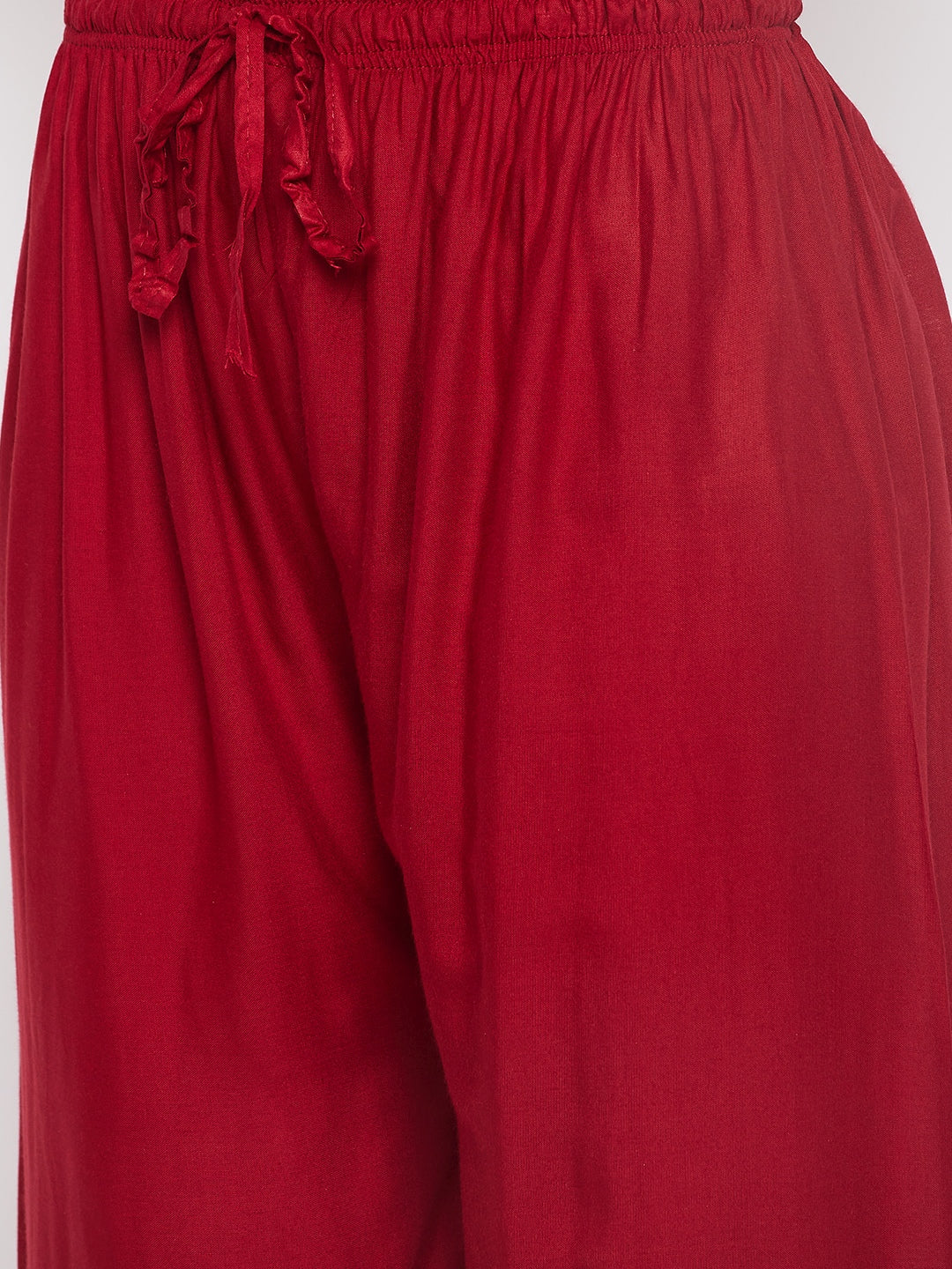 Clora Maroon Hem Design Straight Palazzo