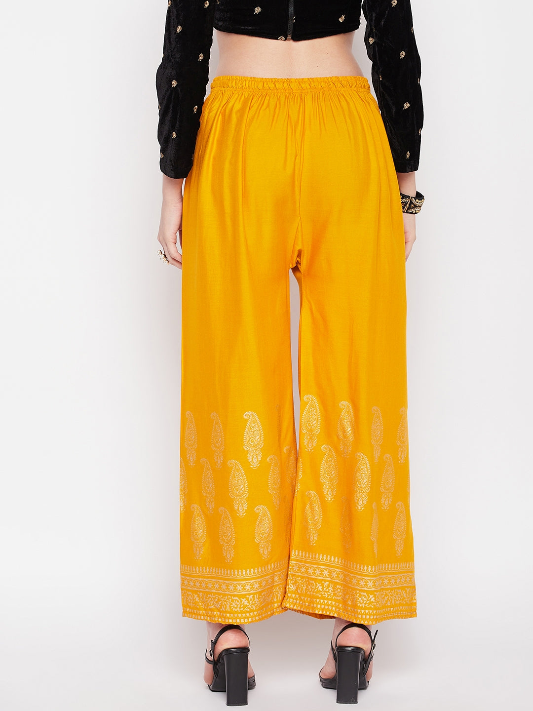 Clora Mustard Hem Design Straight Palazzo