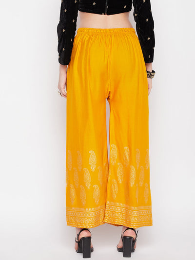 Clora Mustard Hem Design Straight Palazzo