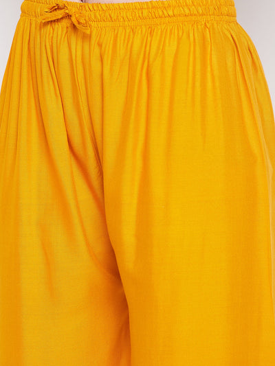Clora Mustard Hem Design Straight Palazzo