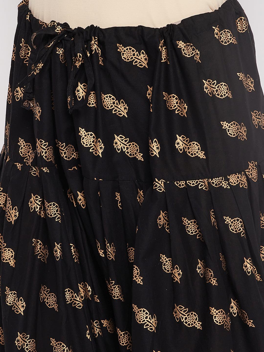 Clora Black Printed Cotton Salwar and Dupatta