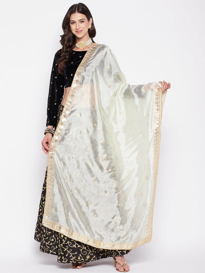 Off-White Gotta Patti Silk Blend Dupatta