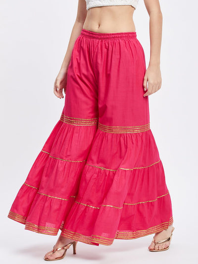 Magenta Gotta Patti Cotton Gharara