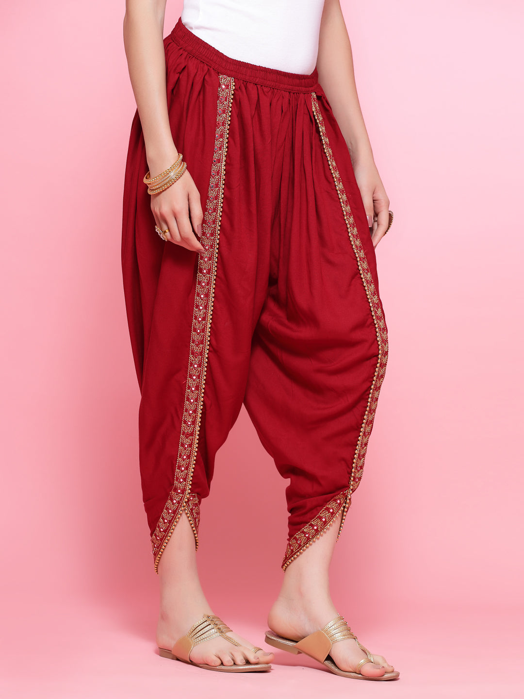 Women Embroidered Dhoti Pants