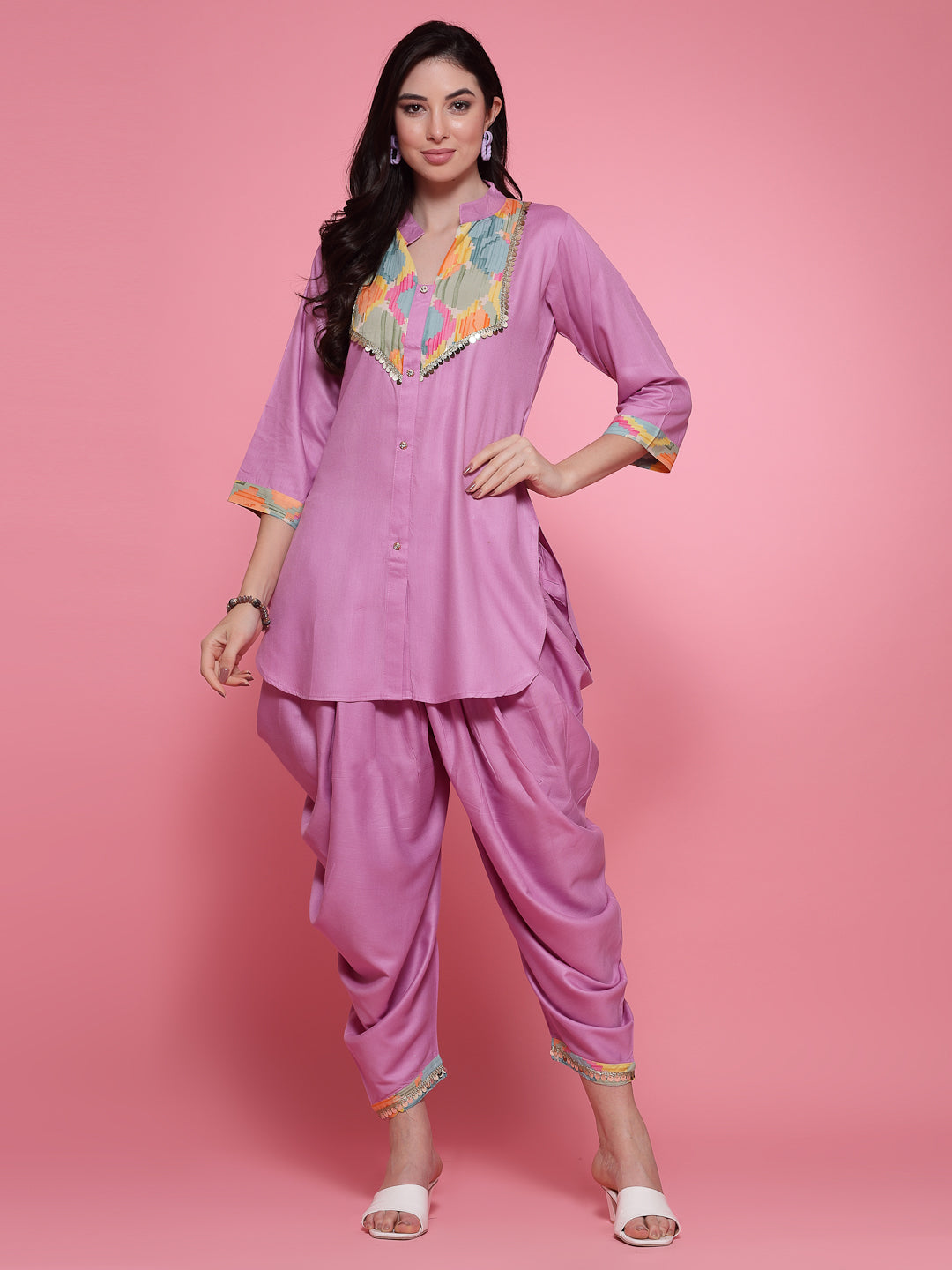 Embellished Kurti with Dhoti Pants