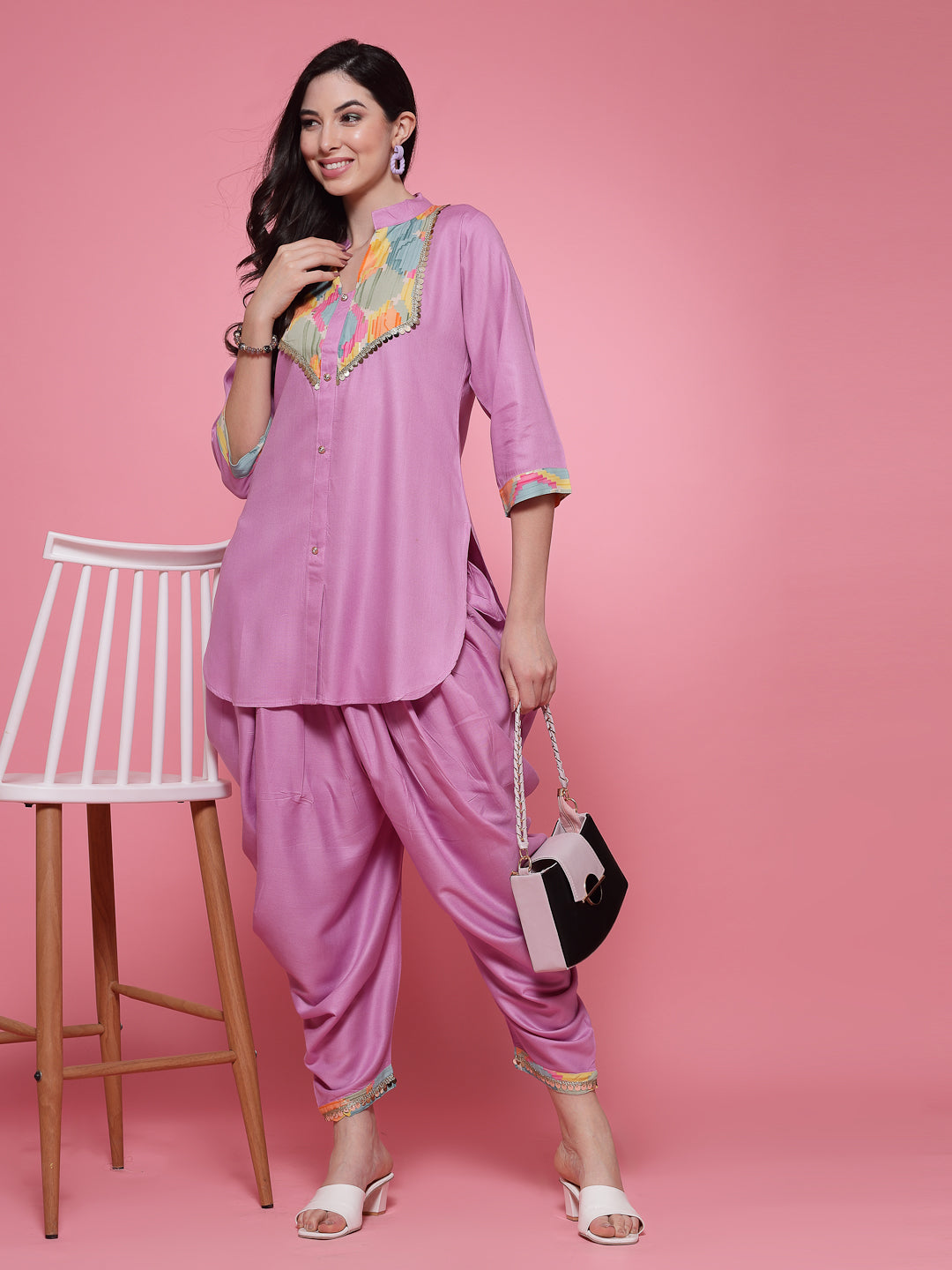 Embellished Kurti with Dhoti Pants