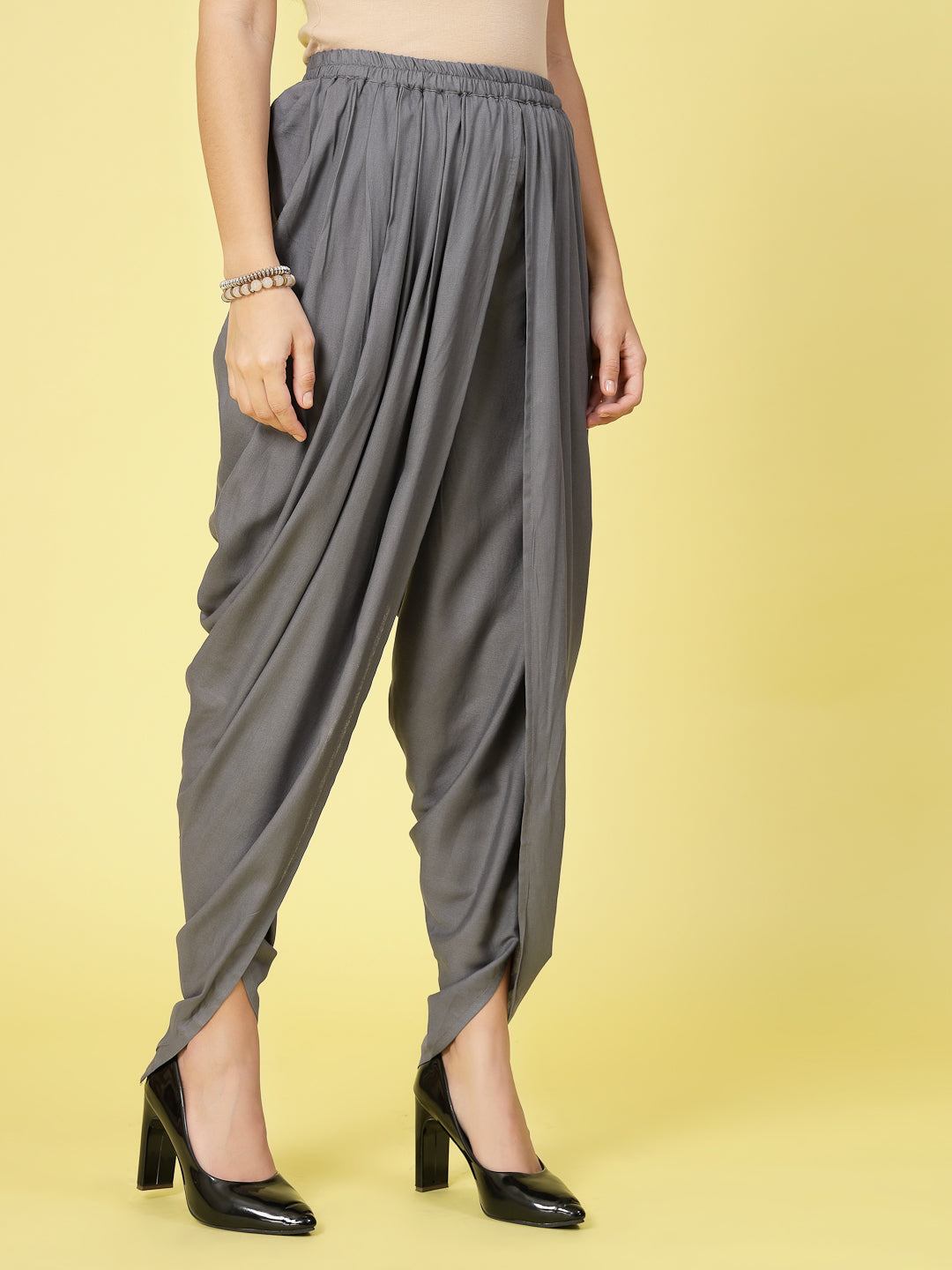 Women Solid Rayon Dhoti Salwar