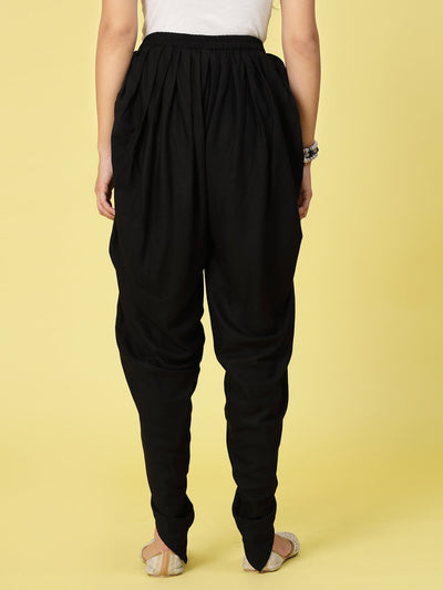 Women Solid Rayon Dhoti Salwar with pleated detail and elasticated waistband.