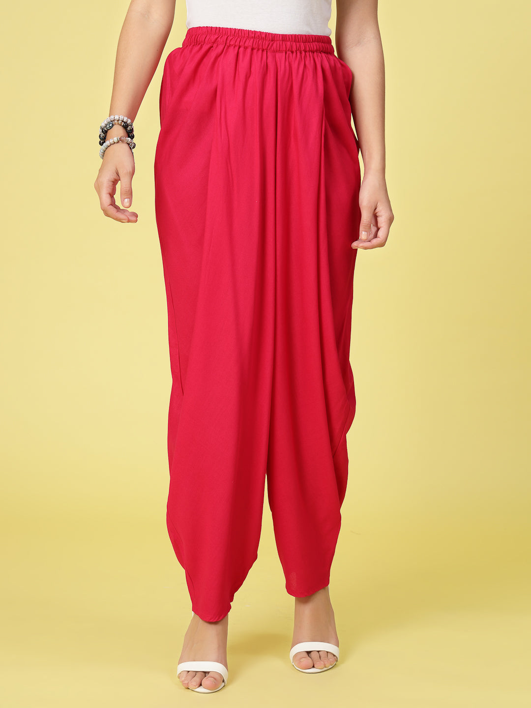 Women Solid Rayon Loose Fit Dhoti Salwar