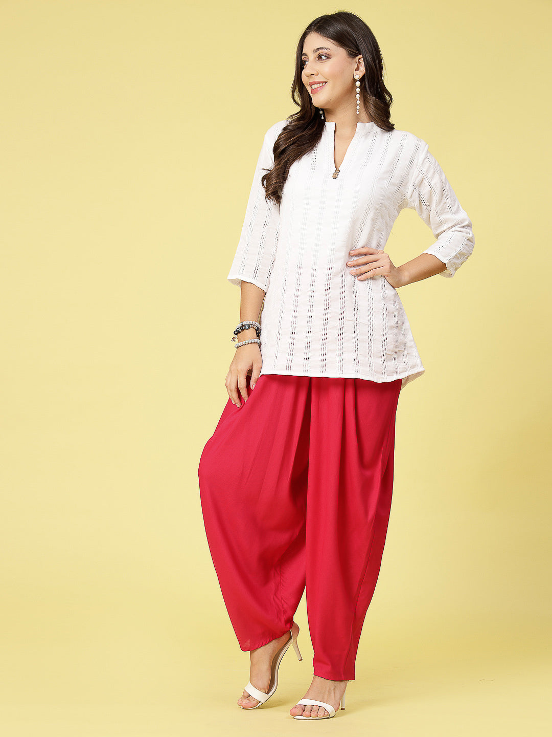 Women Solid Rayon Loose Fit Dhoti Salwar