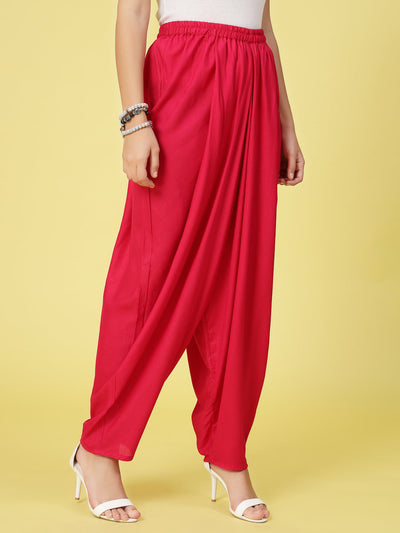 Women Solid Rayon Loose Fit Dhoti Salwar