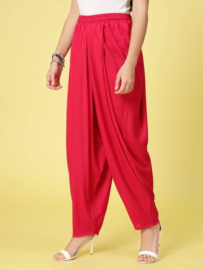 Women Solid Rayon Loose Fit Dhoti Salwar