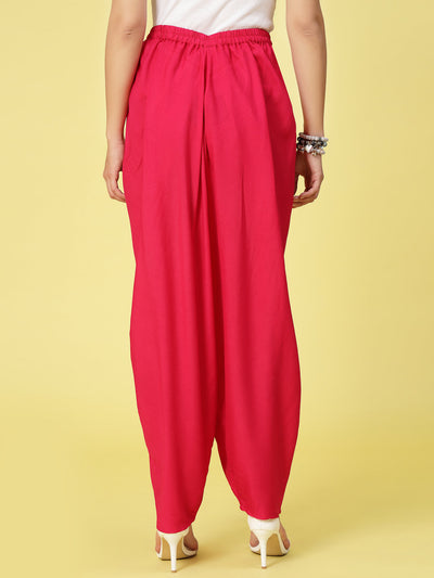 Women Solid Rayon Loose Fit Dhoti Salwar