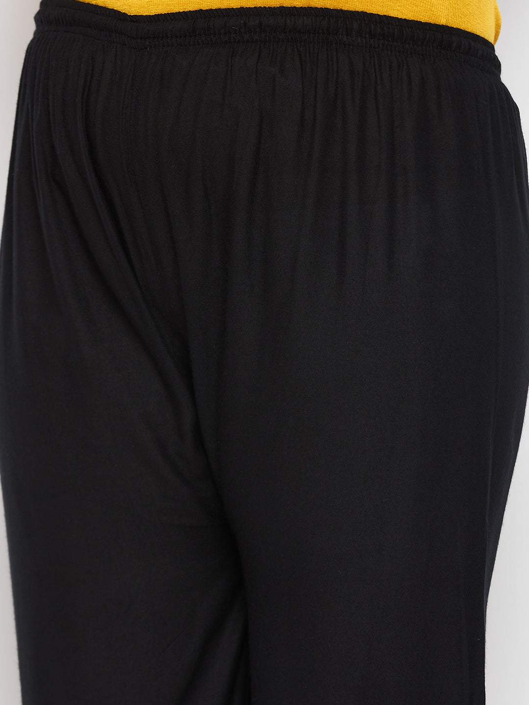 Black Floral Print Rayon Straight Palazzo