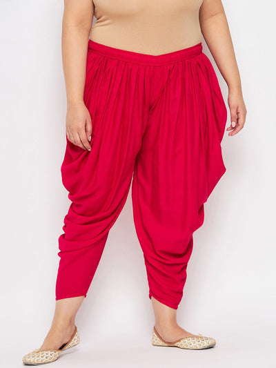 Magenta Solid Rayon Dhoti Salwar