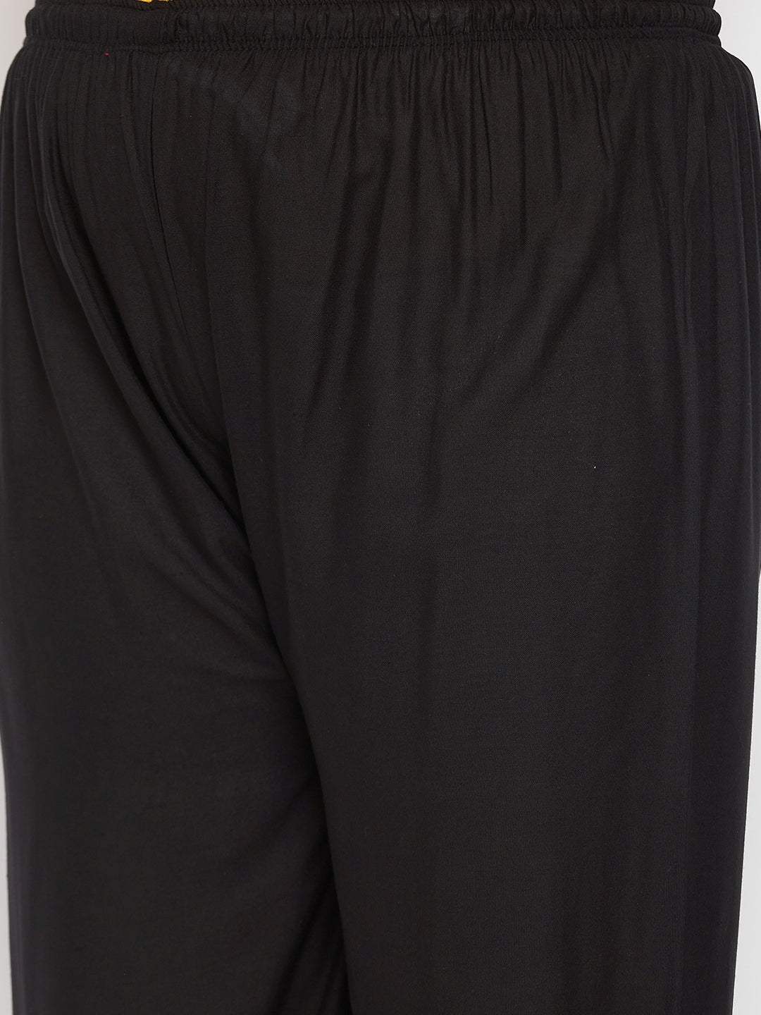 Black Hem Design Straight Palazzo