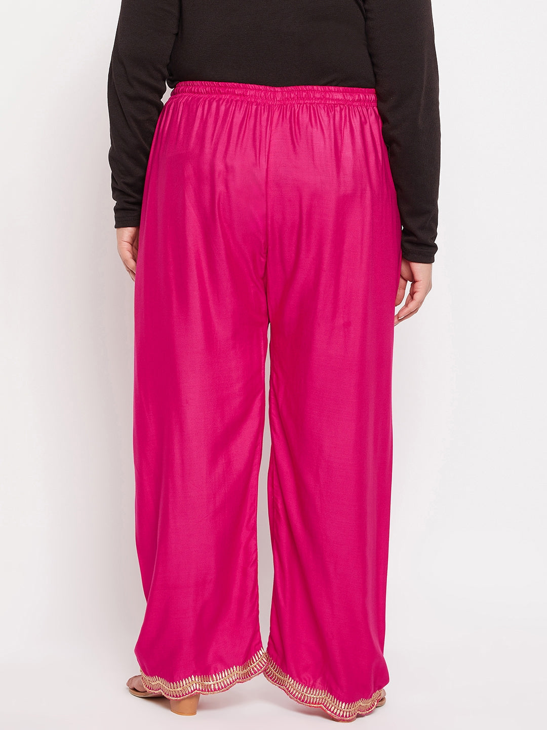 Magenta Hem Design Straight Palazzo