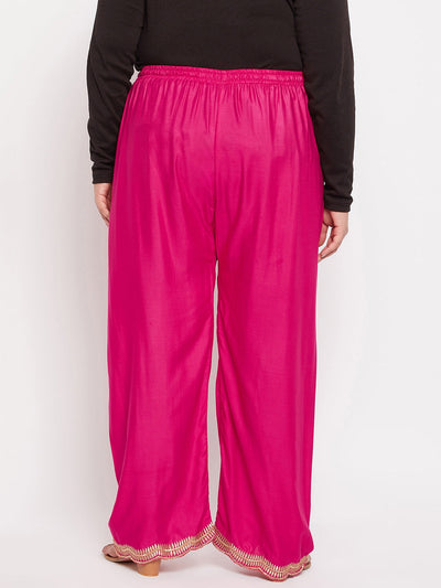 Magenta Hem Design Straight Palazzo