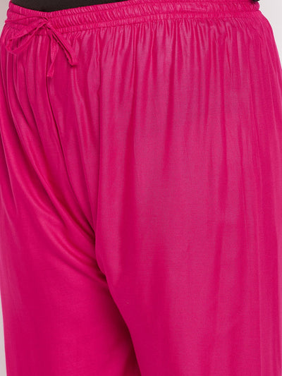 Magenta Hem Design Straight Palazzo