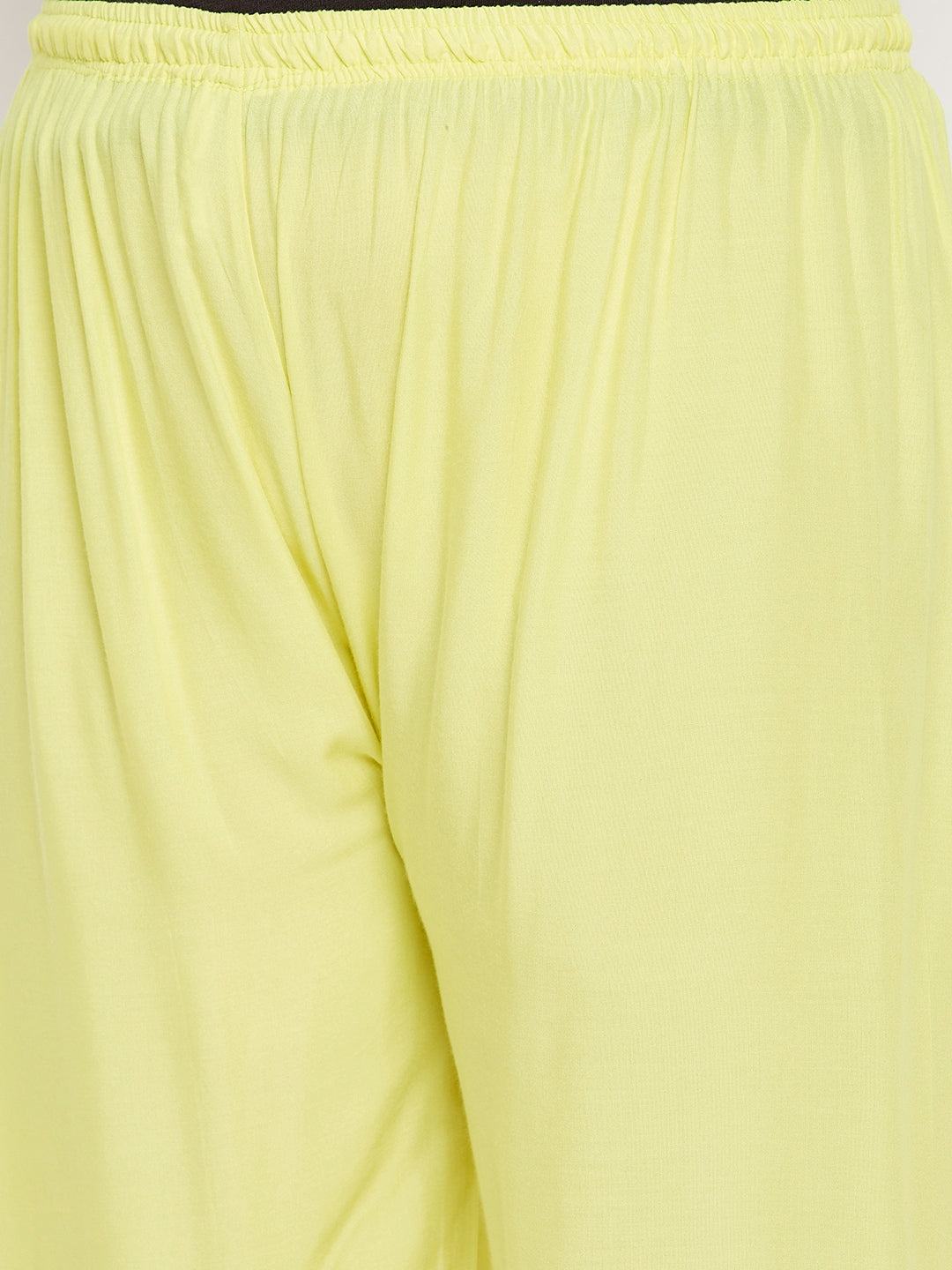 Lemon Solid Rayon Palazzo