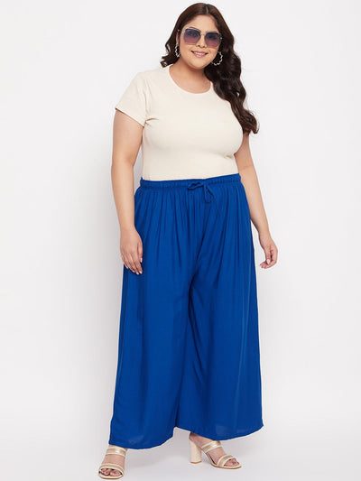 Royal Blue Solid Rayon Jumbo Sharara