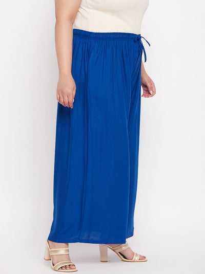 Royal Blue Solid Rayon Jumbo Sharara