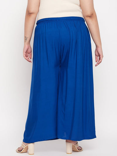 Royal Blue Solid Rayon Jumbo Sharara