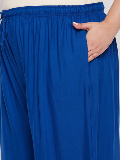 Royal Blue Solid Rayon Jumbo Sharara
