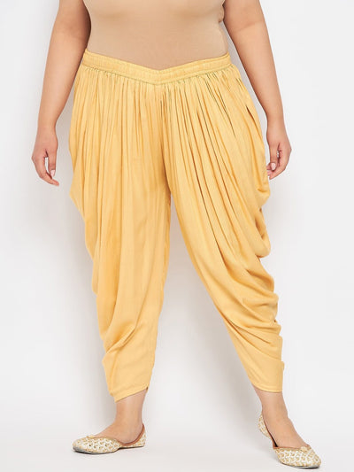 Fawn Solid Rayon Dhoti Salwar