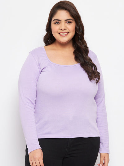 Mauve Solid Full Sleeves Top