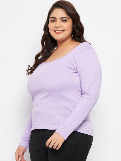 Mauve Solid Full Sleeves Top