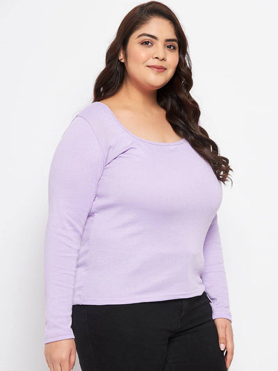 Mauve Solid Full Sleeves Top
