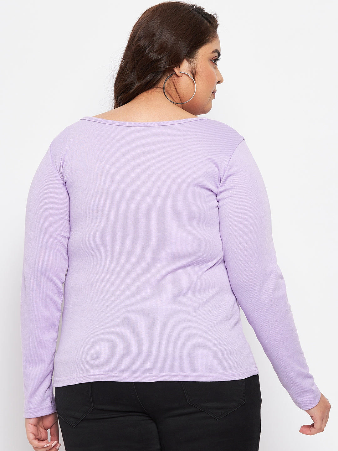 Mauve Solid Full Sleeves Top