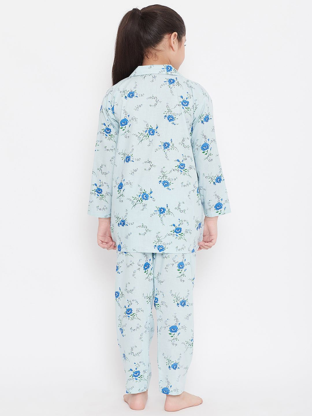 Kydzi Pink & Blue Printed Rayon Nightsuit (Pack of 2)