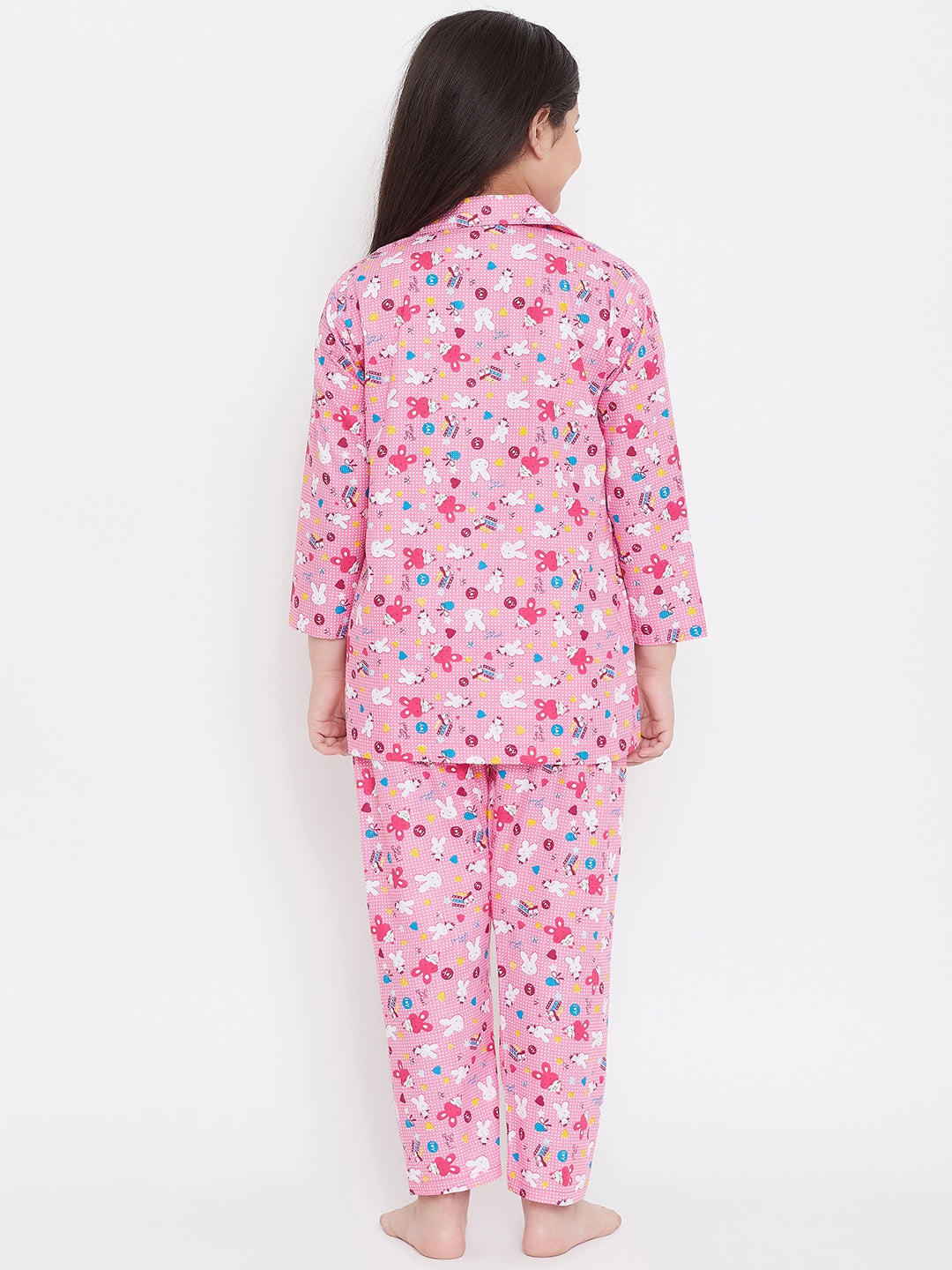 Kydzi Blue & Pink Printed Rayon Nightsuit (Pack of 2)