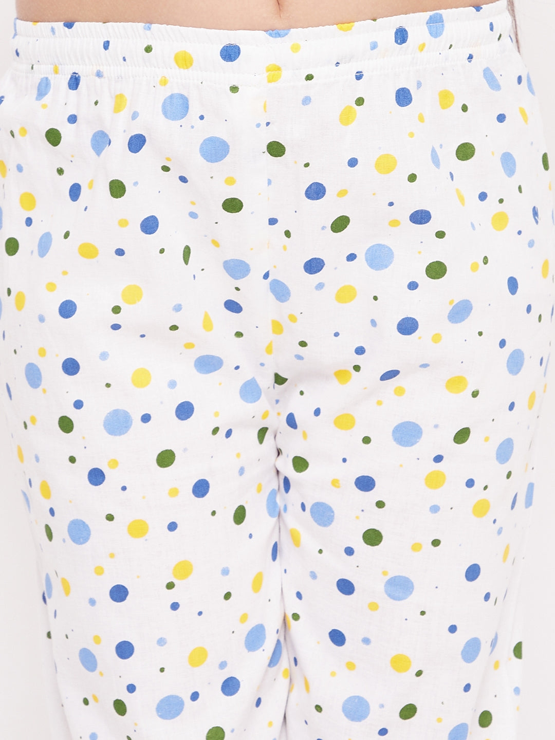 Multi Polka Dot Cotton Nightsuit with colorful dots pattern.