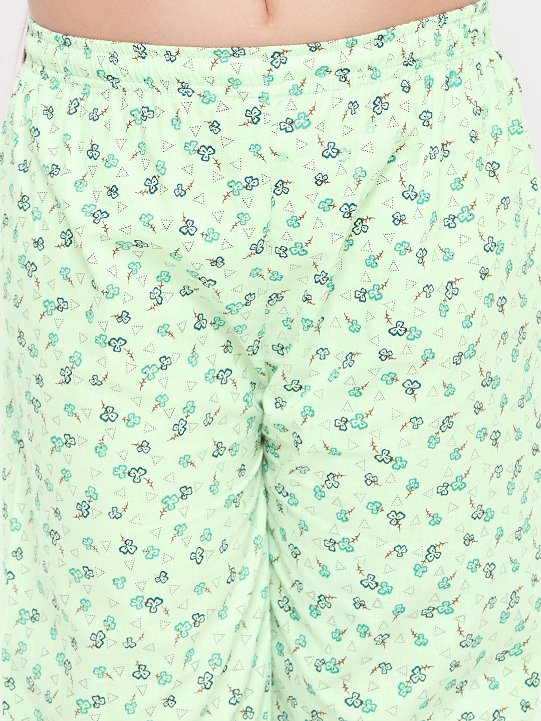 KYDZI Sea Green Floral Print Cotton Nightsuit