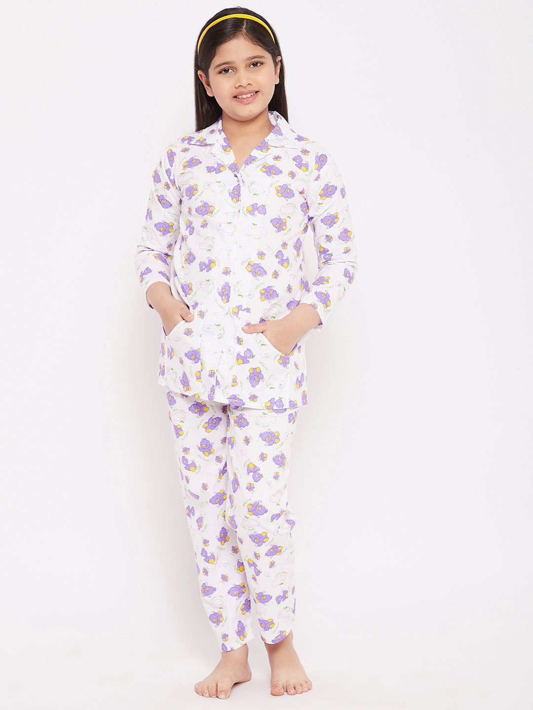 KYDZI Purple Duck Print Cotton Nightsuit