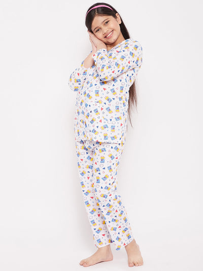 KYDZI Blue Printed Cotton Nightsuit