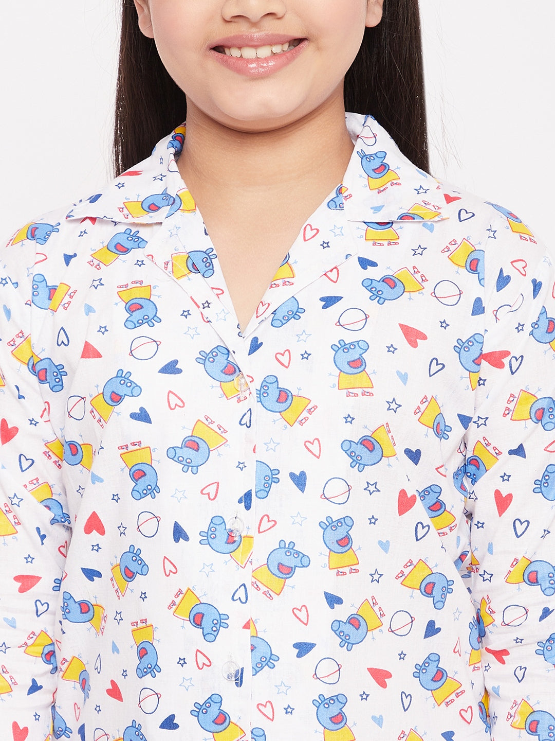 KYDZI Blue Printed Cotton Nightsuit