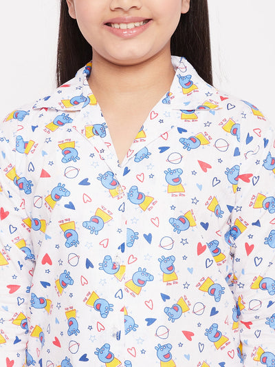 KYDZI Blue Printed Cotton Nightsuit