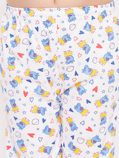 KYDZI Blue Printed Cotton Nightsuit